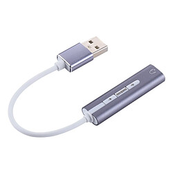 Wewoo Carte Son USB gris pour ordinateur, bureau, haut-parleurs, casque Aluminium Shell 3.5mm Jack USB externe HIFI Magic Voice 7.1 canal adaptateur gratuit