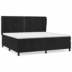 Maison Chic Lit Adulte - Lit simple Lit à sommier tapissier et matelas moelleux - Meuble de Chambre - Noir 200x200 cm Velours -MN74512