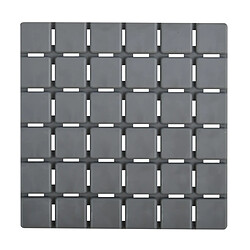 MSV Lot de 5 Tapis antidérapants de douche ou baignoire Caoutchouc QUADRO 13x13cm Gris