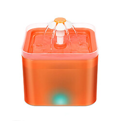 Universal Fontaine automatique pour animaux domestiques Adaptateur d'eau pour chats USB Silent Transparent Boisson de nourriture pour chiens avec affichage horizontal LED | Fournitures d'alimentation pour chats (orange) 