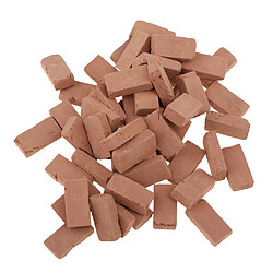 Mini jouet de briques rouges 50Pcs 1/16 Bricolage Simulation Briques Rouges Modèle Pour Diorama Accessoires 1.7x0.9cm