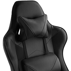 Helloshop26 Fauteuil de bureau chaise siège sport gamer noir 08_0000368