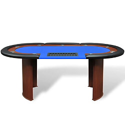 vidaXL Table de poker pour 10 joueurs avec espace de croupier Bleu