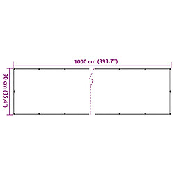 vidaXL Écran d'intimité de balcon blanc 1000x90 cm PVC pas cher