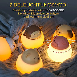 Universal Enfant lumineux, veilleuse bébé avec interrupteur tactile, température de couleur 1H 1800-6500K lampe tactile, veilleuse LED pour chambre bébé, chambre à coucher, salon, pique-nique, camping, (blanc) pas cher