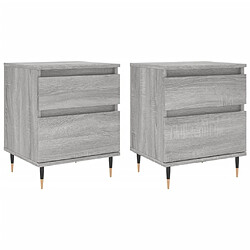 Maison Chic Lot de 2 Tables de chevet - Tables de Nuit sonoma gris 40x35x50 cm bois ingénierie