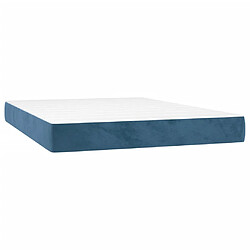 Acheter vidaXL Sommier à lattes de lit et matelas Bleu foncé 140x190cm Velours