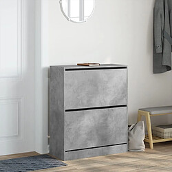 Avis Maison Chic Armoire à chaussures | Meuble de rangement à chaussures Meuble d'Entrée gris béton 80x34x96,5 cm bois d'ingénierie -MN30061