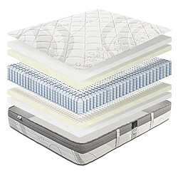 Acheter LUXURY LITERIE Matelas 140x200 cm, Relaxation, 26cm, Ressorts Ensachés, Mousse Haute Densité, ergonomique, Soutien ferme + 2 Oreillers