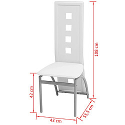 Acheter Decoshop26 Lot de 4 chaises de salle à manger cuisine intemporelles en synthétique blanc CDS021250