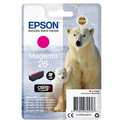 Epson Singlepack Magenta 26 Claria Premi 26 cartouche encre magenta capacite standard 4.5ml 300 pages 1-pack RF-AM blister