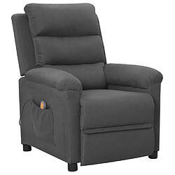 vidaXL Fauteuil de massage Gris foncé Tissu