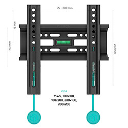 Avis ONKRON Support TV Mural Fixe pour 17 - 43 Pouces TV & Ecran, Accroche TV Mural Universel Poids jusqu'à 30 kg - Fixation Murale TV Fixe VESA 75x75 - VESA 200x200 mm/Support Tele Mural Fixe FM1-B Noir