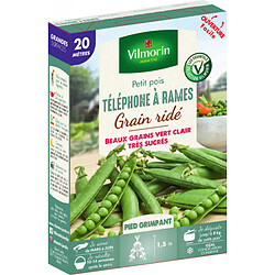 Vilmorin Graines de Petit Pois TELEPHONE A RAMES grain ridé 20 mètres