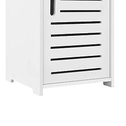 Helloshop26 Meuble bas pour salle de bain meuble colonne de rangement à porte avec plusieurs compartiments de stockage 72 cm panneau de particules blanc 03_0005818 pas cher