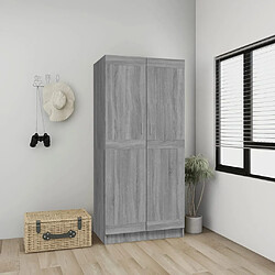 vidaXL Garde-robe Sonoma gris 82,5x51,5x180 cm Bois d'ingénierie