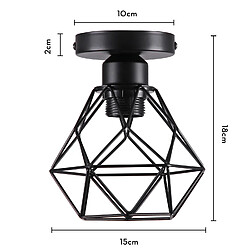 Stoex 2PCS Plafonnier Rétro Vintage Lampe de Plafond Cage en Métal Luminaire Plafonnier Moderne Ampoule E27, Lustre D'Intérieur Noir pas cher