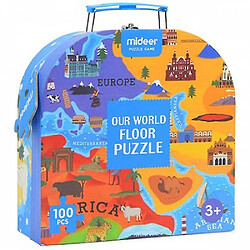 Avis Universal Puzzle Puzzle Homme Géographie Intelligence Jouets cognitifs pour enfants Boîte cadeau portable 100 pièces