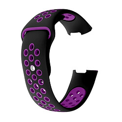 Wewoo Bracelet bicolore en silicone avec trou rond pour pour Fitbit Charge 3, taille de la dragonne: 145-210 mm (violet)