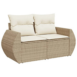 Avis vidaXL Salon de jardin avec coussins 6 pcs beige résine tressée