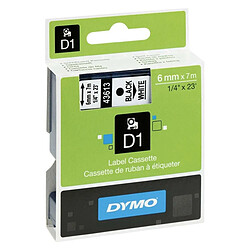 Ruban Laminé pour Etiqueteuses Dymo D1 43613 LabelManager™ Blanc 6 mm Noir (5 Unités)