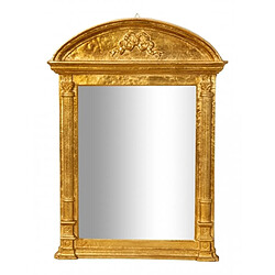 Biscottini Miroir Mural En Bois Finitions Feuille D