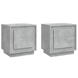 vidaXL Tables de chevet 2 pcs gris béton 44x35x45 cm bois d'ingénierie