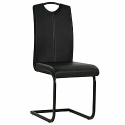 vidaXL Chaises à manger cantilever lot de 6 noir similicuir 