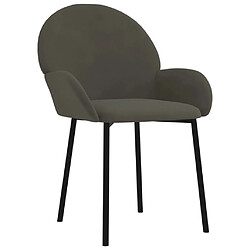 Avis Maison Chic Lot de 2 Chaises à manger,Chaise pour cuisine,Solide Structure Gris foncé Velours -MN68920