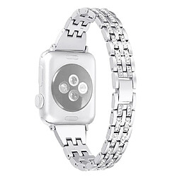 Wewoo Bracelet de montre en acier inoxydable avec diamants colorés pour Apple Watch séries 5 et 4 40 mm / 3 et 2 et 1 38 mm Argent 