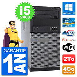 PC Tour Dell OptiPlex 790 MT Intel i5-2400 RAM 4Go Disque 2To Windows 10 Wifi - Occasion