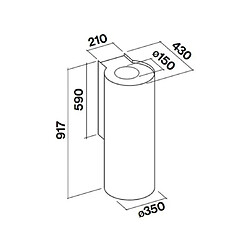 Falmec Hotte decorative murale Polar Coloris noire 35cm murale, 800m3/h pas cher