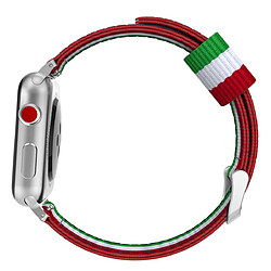 Avis Shot Bracelet Nylon 42/44mm pour IWATCH Serie 2 APPLE Confortable Sport Tissu (VERT/BLANC/ROUGE)