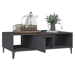 Avis vidaXL Table basse gris 103,5x60x35 cm bois d'ingénierie