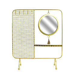 The Home Deco Factory Porte bijoux miroir en métal - Doré