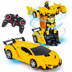 Robot Transformer Robot Voiture de sport Jouets enfants Jaune Cadeau 