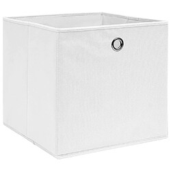 Maison Chic Lot de 4 Boîtes de rangement,Boîtes de stockage Tissu intissé 28x28x28 cm Blanc -MN213199