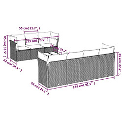 Avis vidaXL Salon de jardin 8 pcs avec coussins noir résine tressée