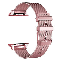 Wewoo Pour Apple Watch Series 5 & 4 44 mm / 3 & 2 & 1 42 mm Bracelet milanais en acier inoxydable à double boucle or rose 