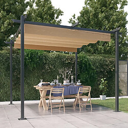 vidaXL Tonnelle de jardin avec toit rétractable 3x3 m Taupe