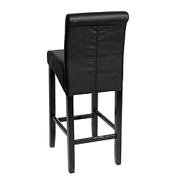 Mendler Tabouret de bar HWC-C33, tabouret de comptoir, bois ~ noir mat, pieds foncés, similicuir pas cher