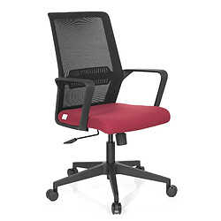 Chaise de bureau / Chaise pivotante PRESTON tissu maille noir / rouge hjh OFFICE