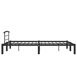 Avis vidaXL Cadre de lit sans matelas noir métal 140x200 cm