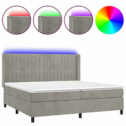 Sommier à lattes,Cadre à lattes de lit pour Adulte matelas et LED Gris clair 200x200 cm -MN28026