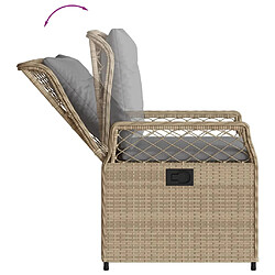 Acheter vidaXL Ensemble à manger de jardin et coussins 9 pcs beige Poly rotin