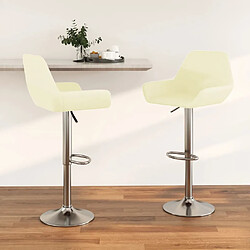 vidaXL Tabourets de bar lot de 2 crème tissu