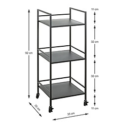 Pegane Etagère, Meuble étagère en métal coloris noir -longueur 35 x profondeur 35 x hauteur 92 cm