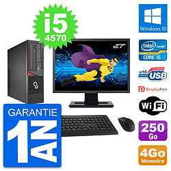 PC Fujitsu E720 DT Ecran 27" Intel i5-4570 RAM 4Go Disque 250Go Windows 10 Wifi - Occasion