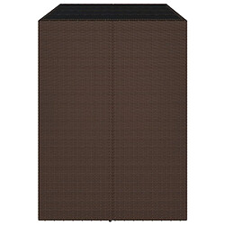 Avis vidaXL Table de bar et dessus en verre marron 145x80x110 cm poly rotin