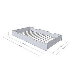 Avis Youdoit Tiroir de lit 90 x 190 avec sommier BUDDY - gris clair